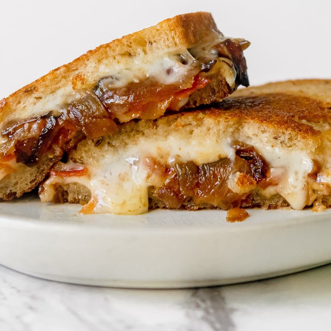 Havarti Grilled Cheese with Bacon and Caramelized Onions