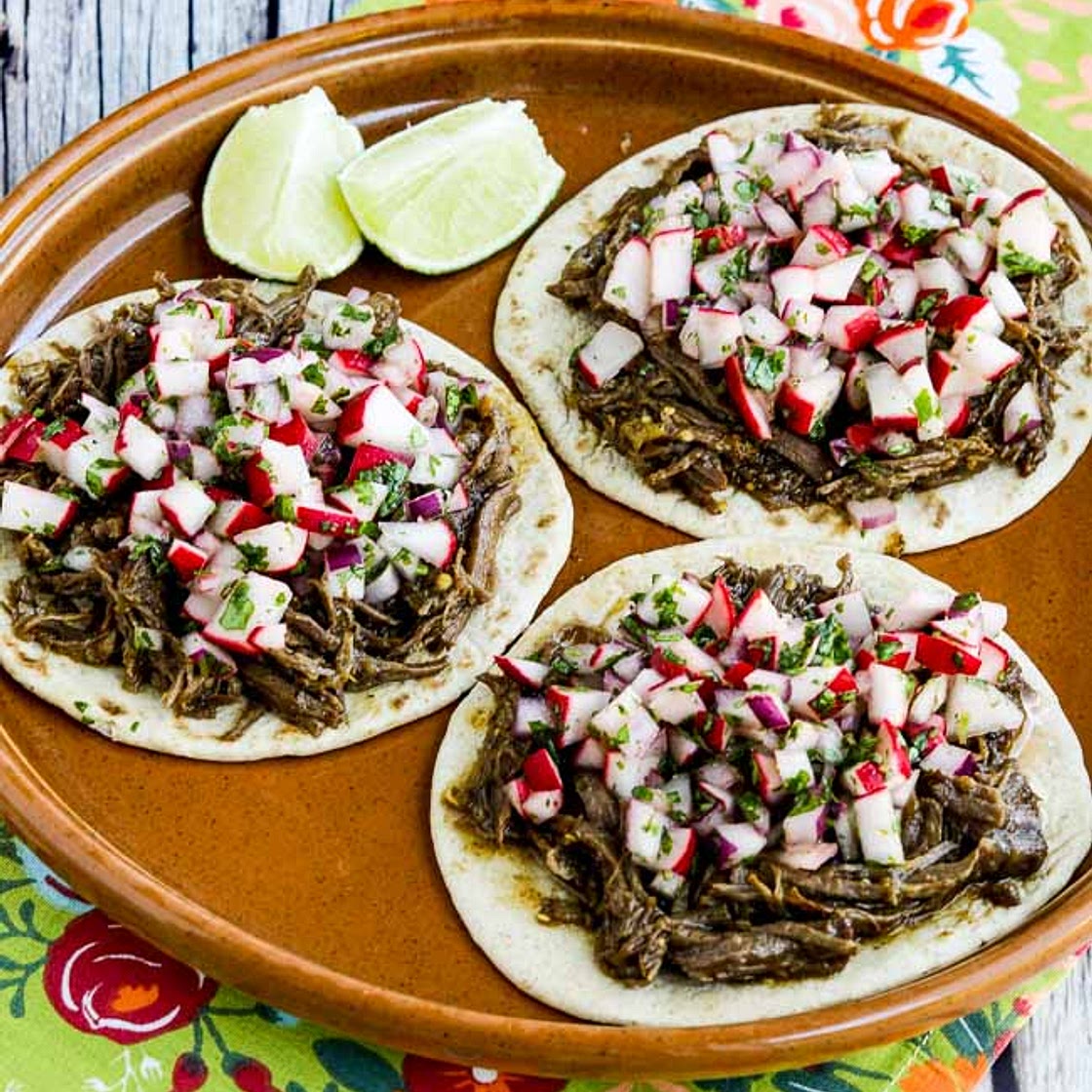 Spicy Shredded Beef Street Tacos