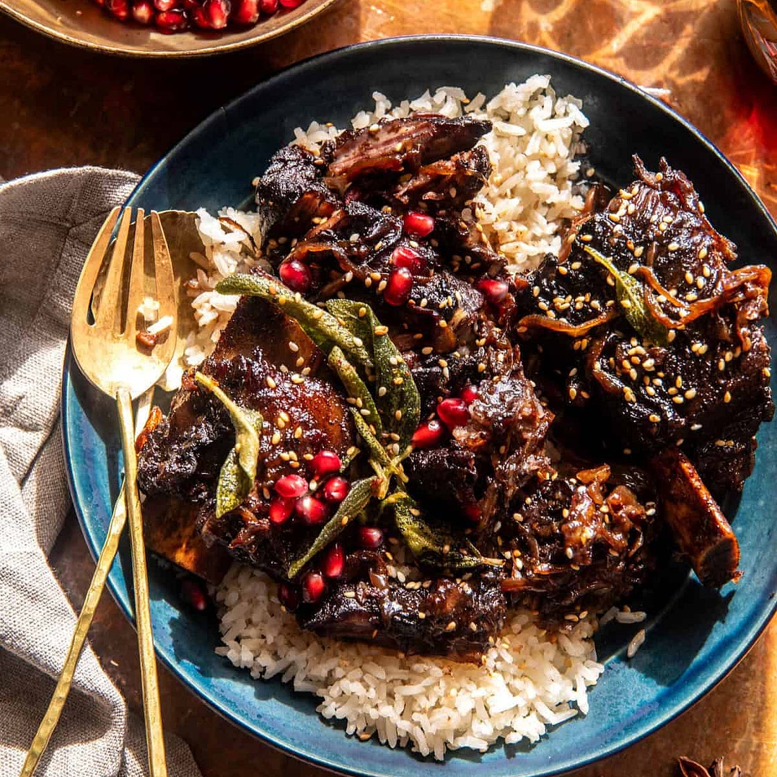 Sticky Pomegranate Braised Short Ribs