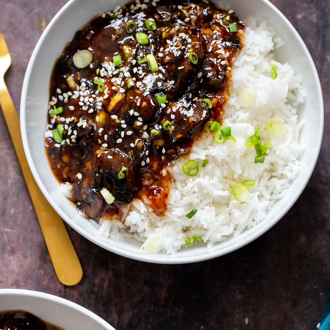 Sticky Sesame Mushrooms Baked