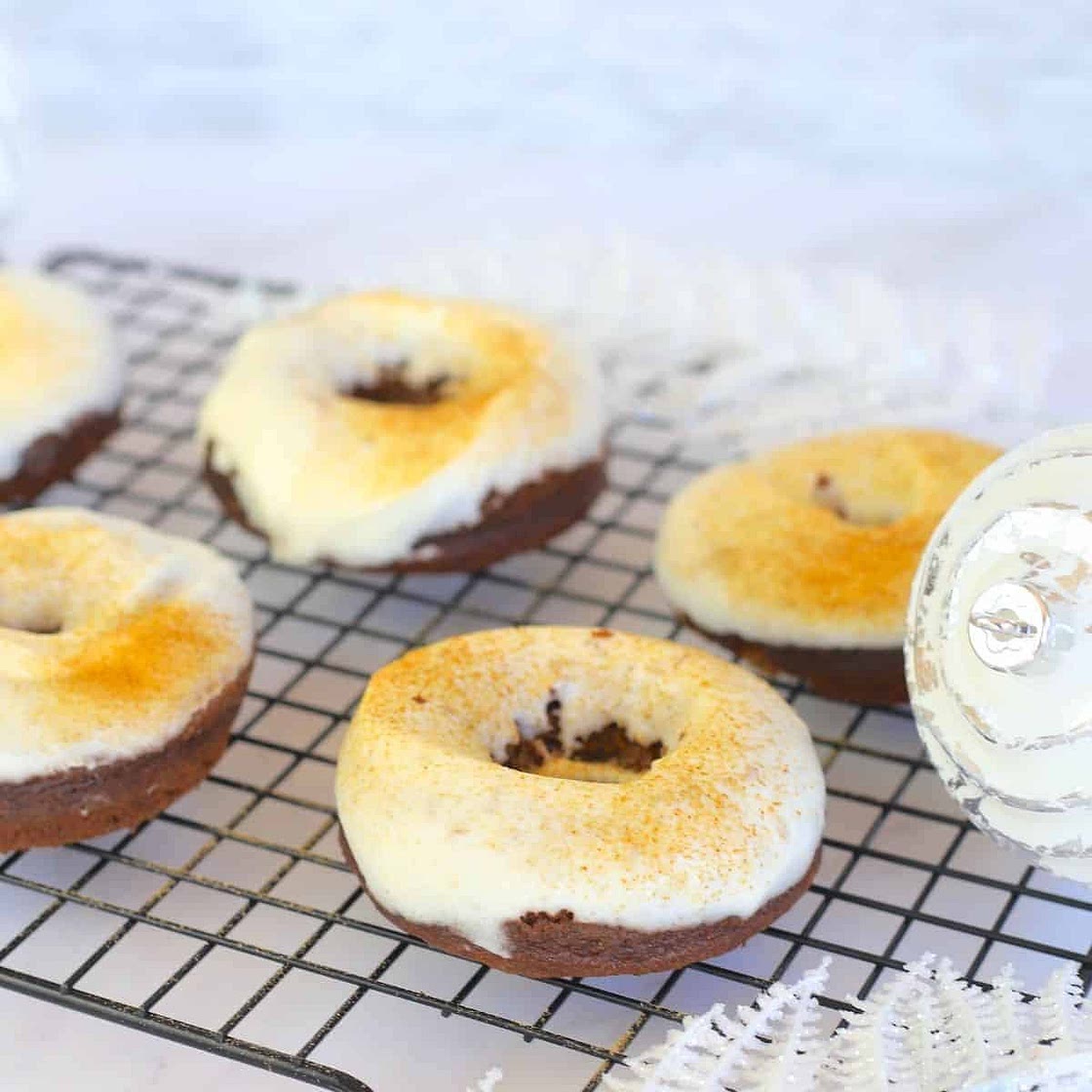 Keto Gingerbread Donuts with Cream Cheese Icing