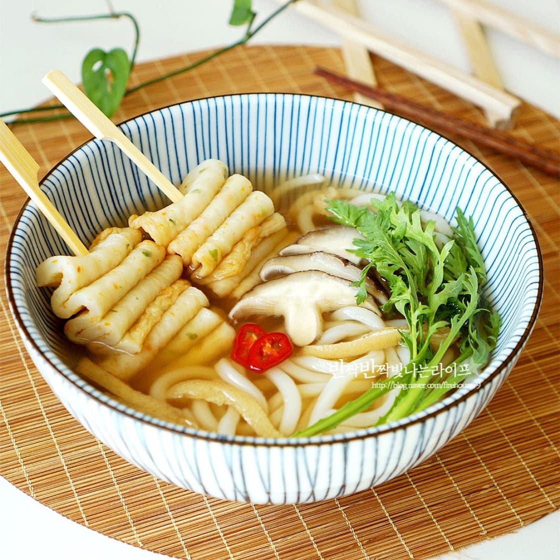 우동 만들기 쯔유 활용 우동국물 만들기 꼬치 어묵 우동 만드는법