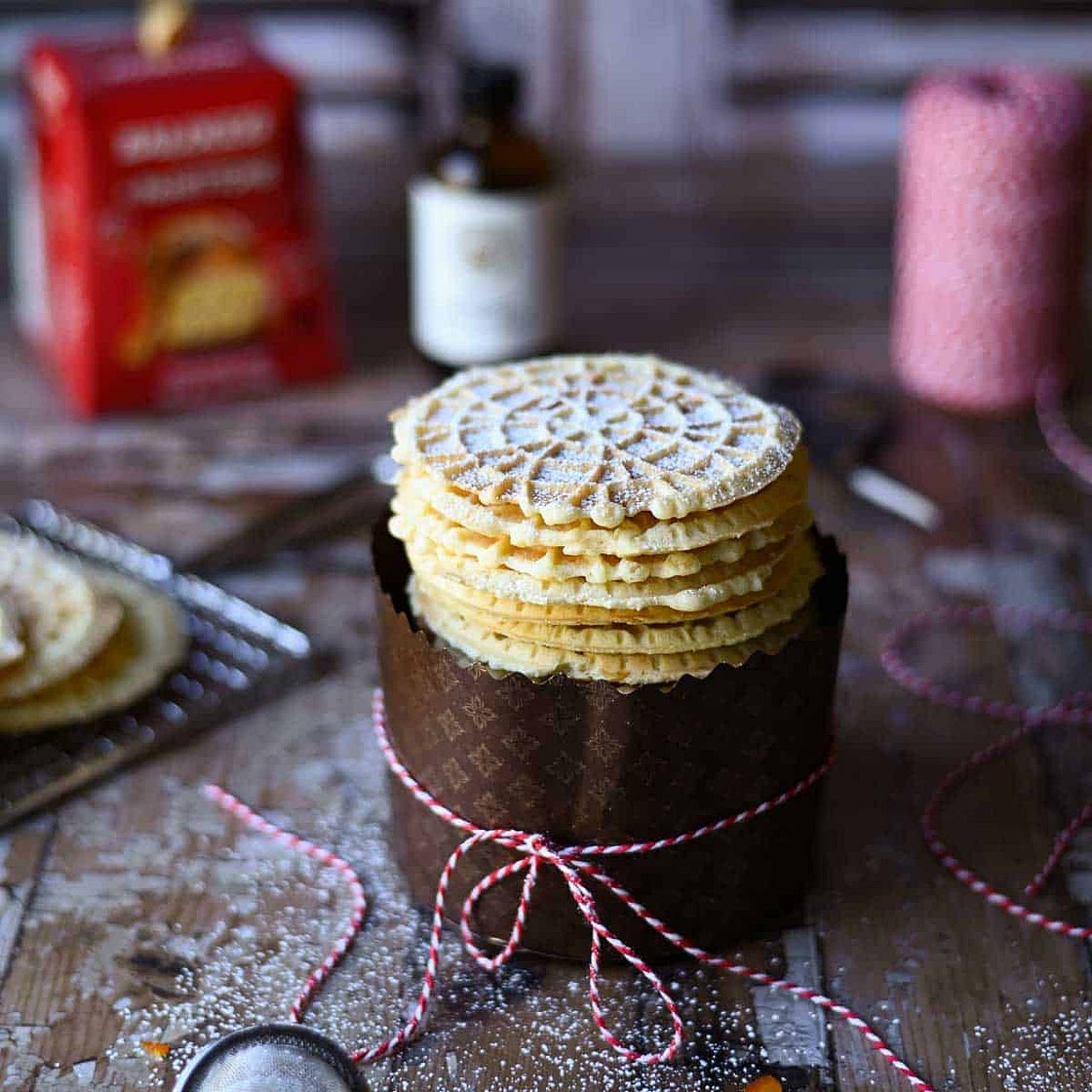 Panettone Pizzelle Cookies