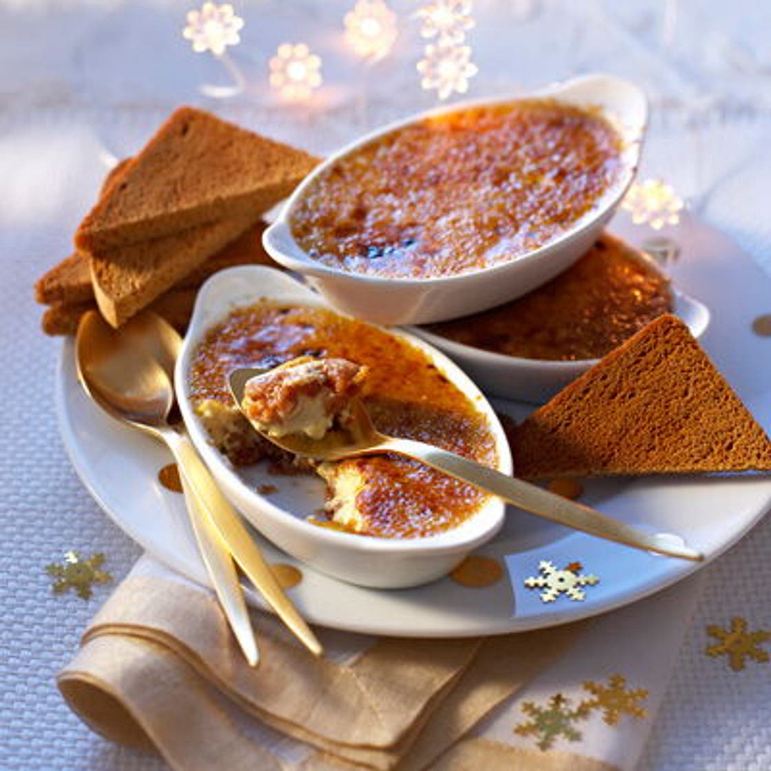 Crème brûlée au foie gras et fruits secs au muscat
