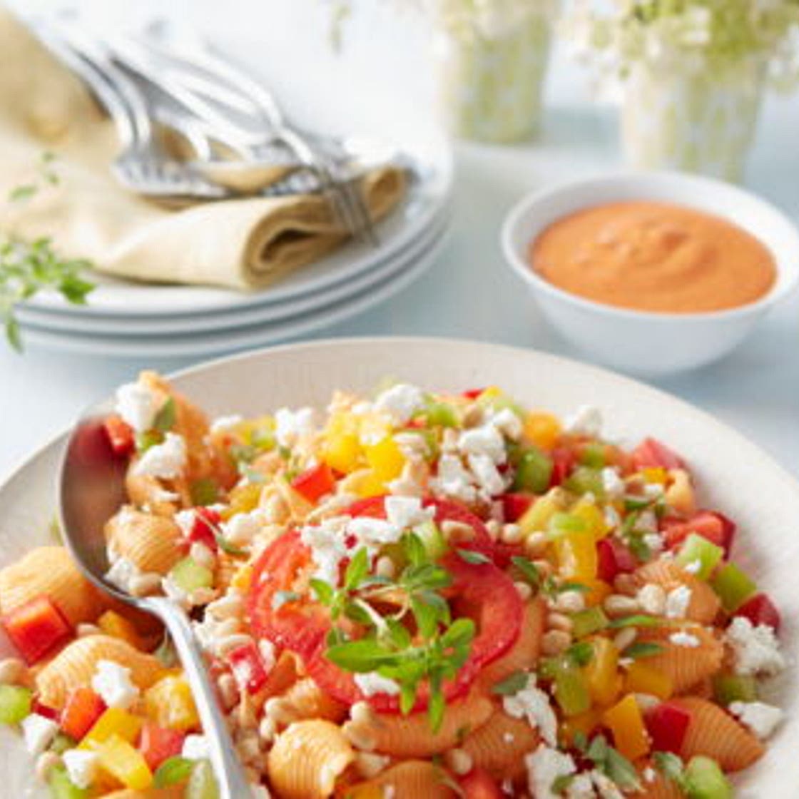 Salade de pâtes aux trois poivrons