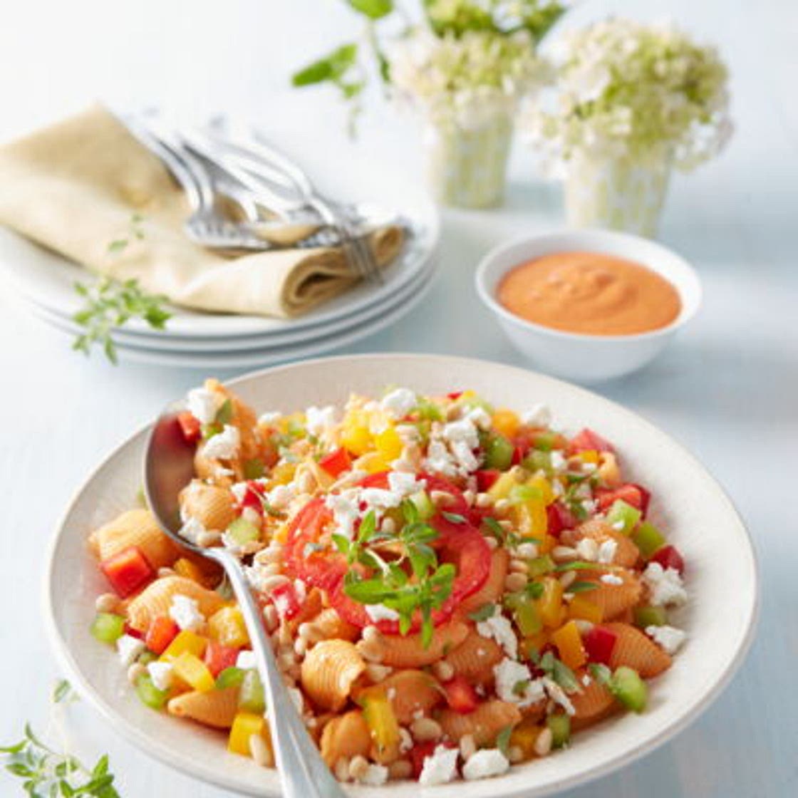Salade de pâtes aux trois poivrons