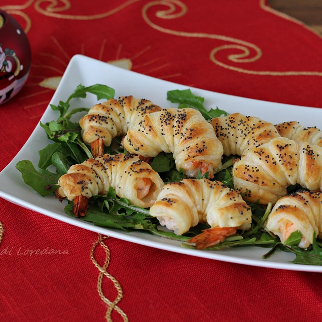 Gamberi in crosta di sfoglia