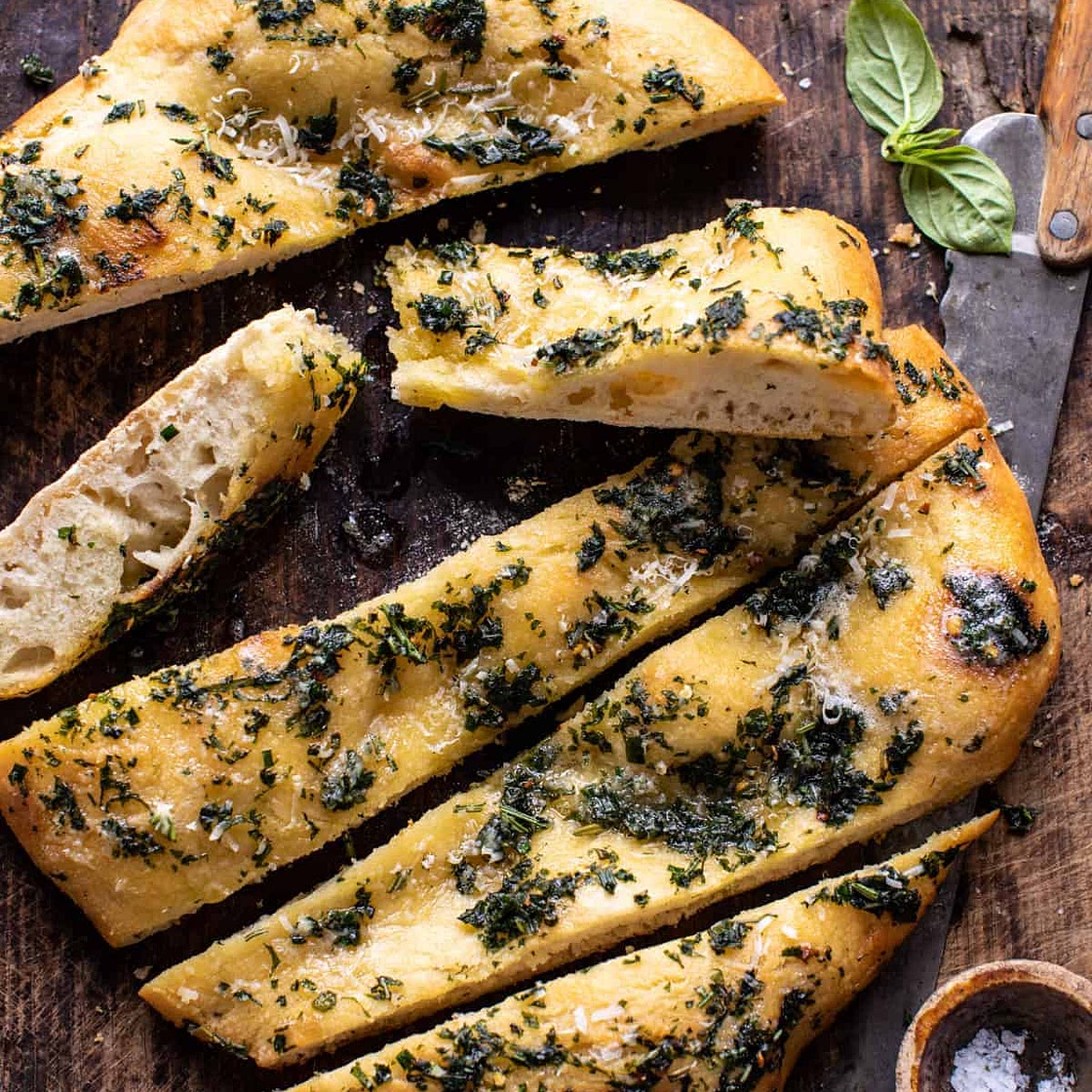 No-Knead Rosemary Garlic Parmesan Bread