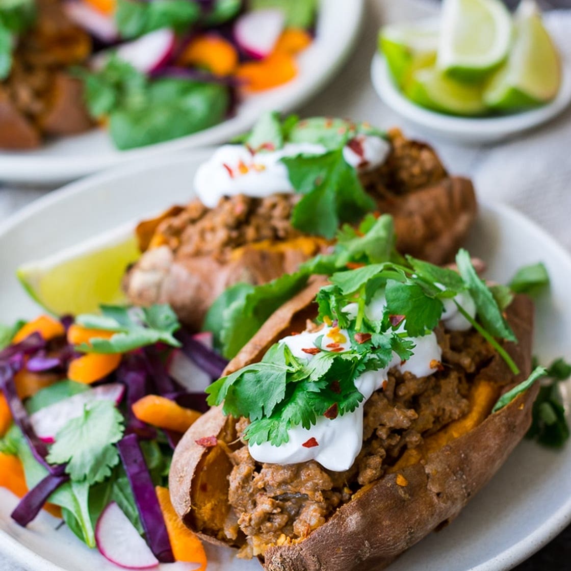 Thai Red Curry Stuffed Sweet Potatoes