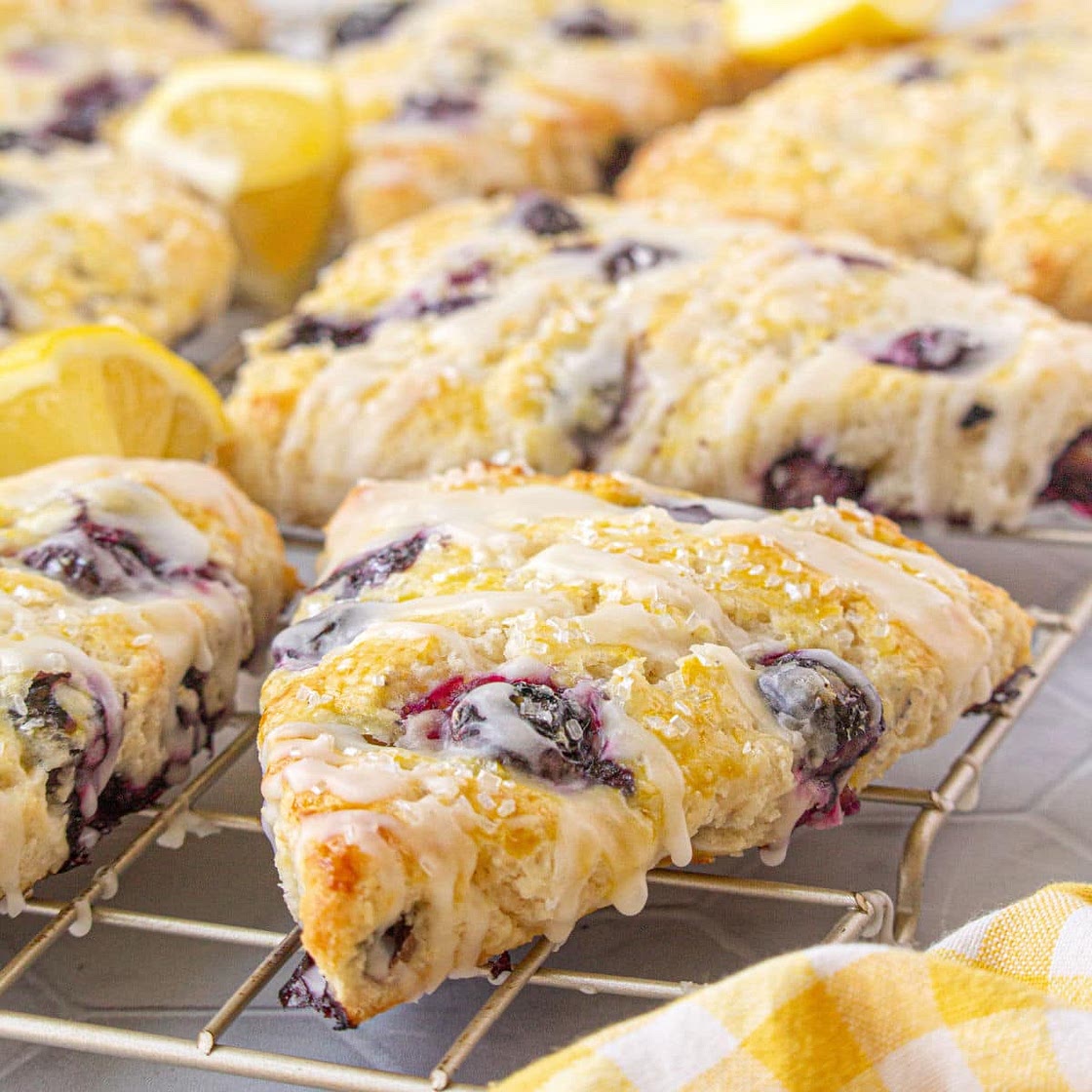 Glazed Lemon Blueberry Scones