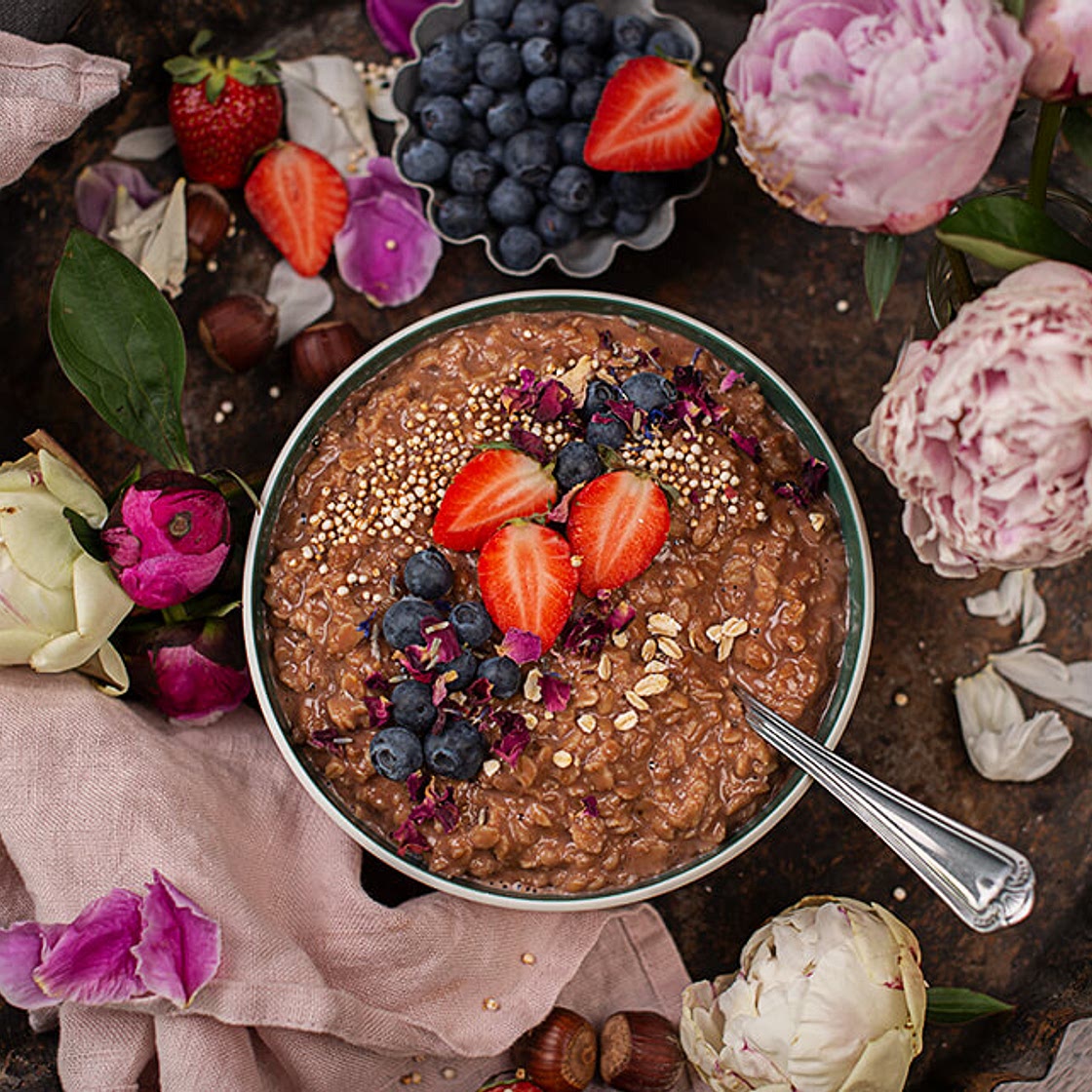 Cremiges Porridge mit Milka Haselnusscreme