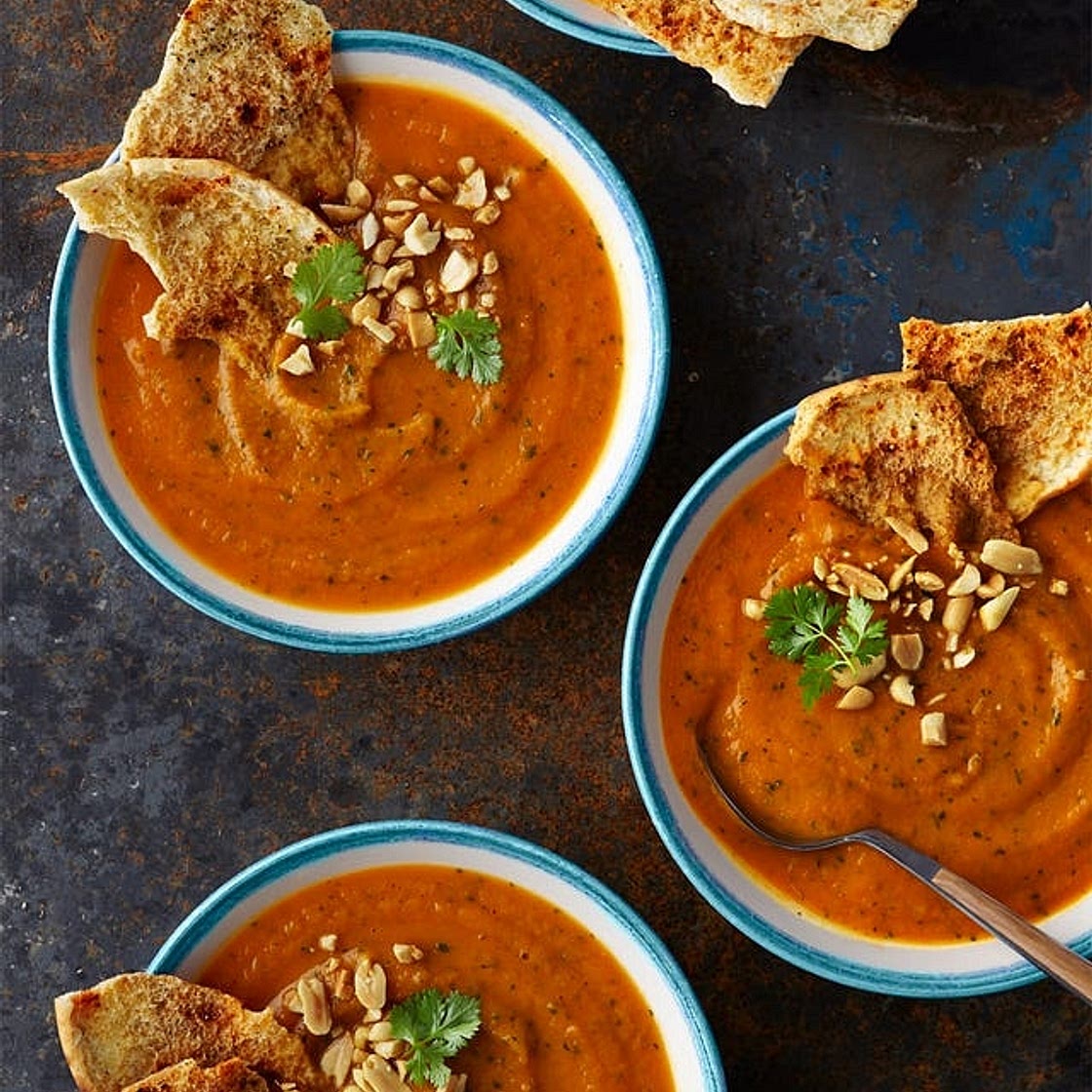 Sweet Potato Soup with Peanuts and Ginger