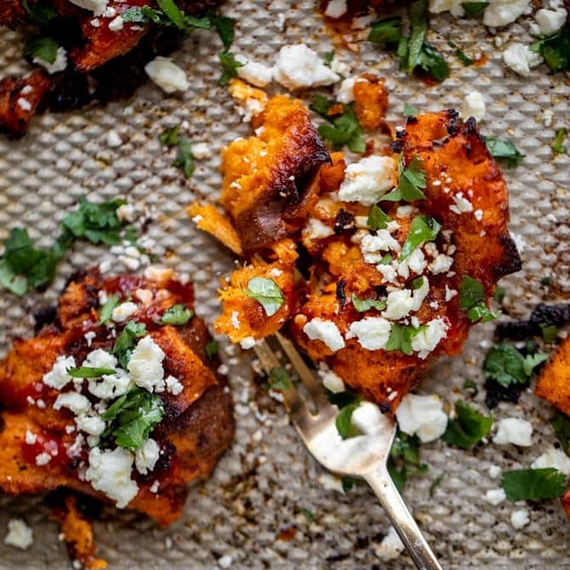 Crispy Smashed Sweet Potatoes