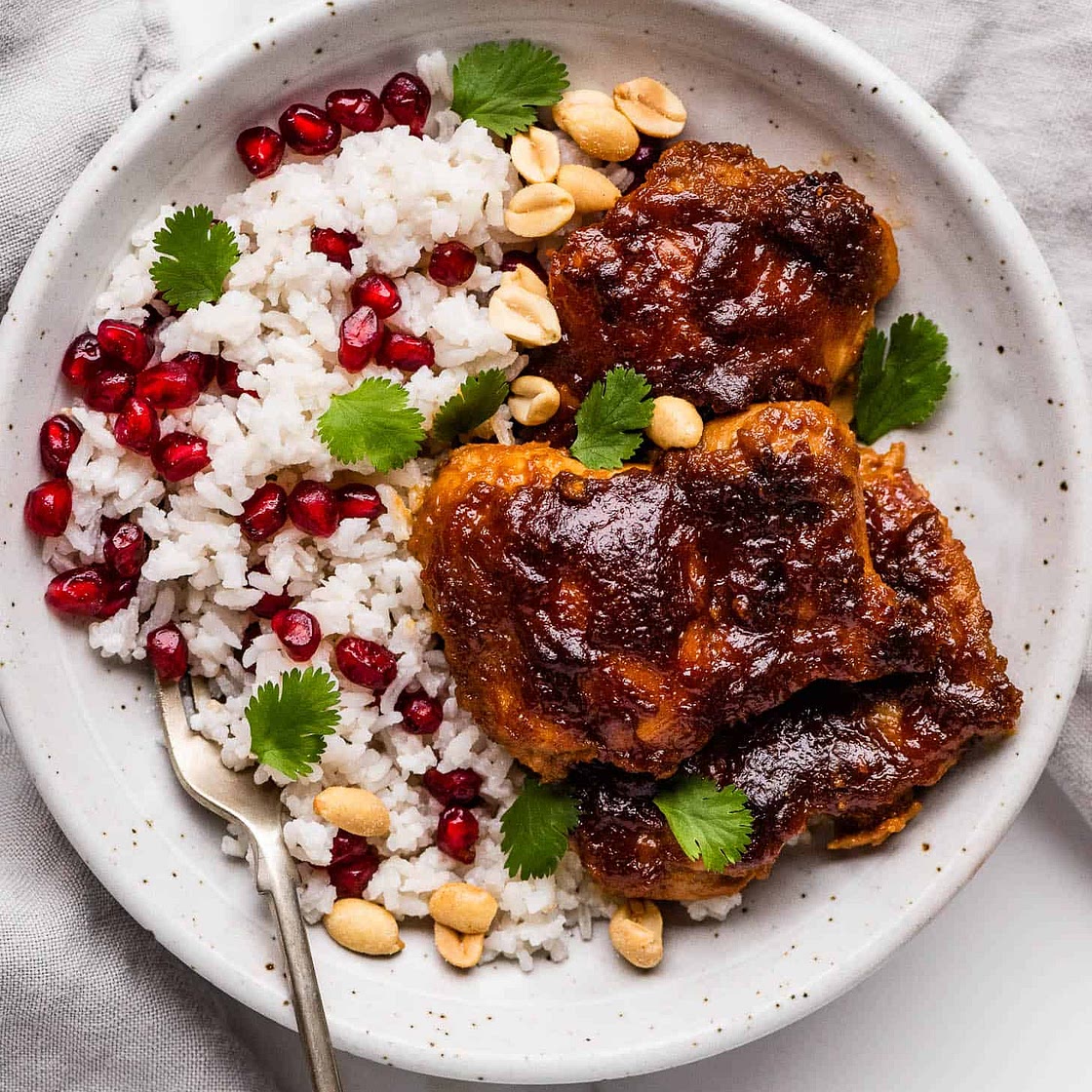 Thai Peanut Pomegranate Chicken Recipe