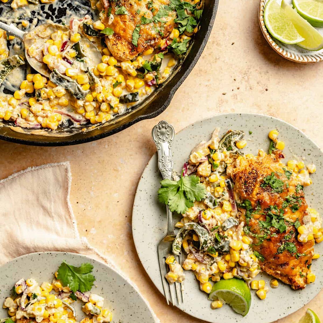 Skillet Creamed Corn Chicken