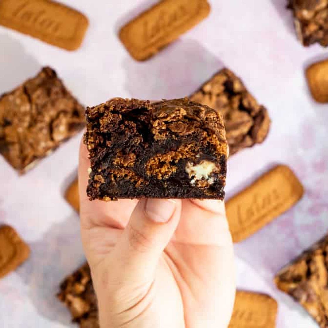 Easy Swirled Lotus Biscoff Brownies Recipe