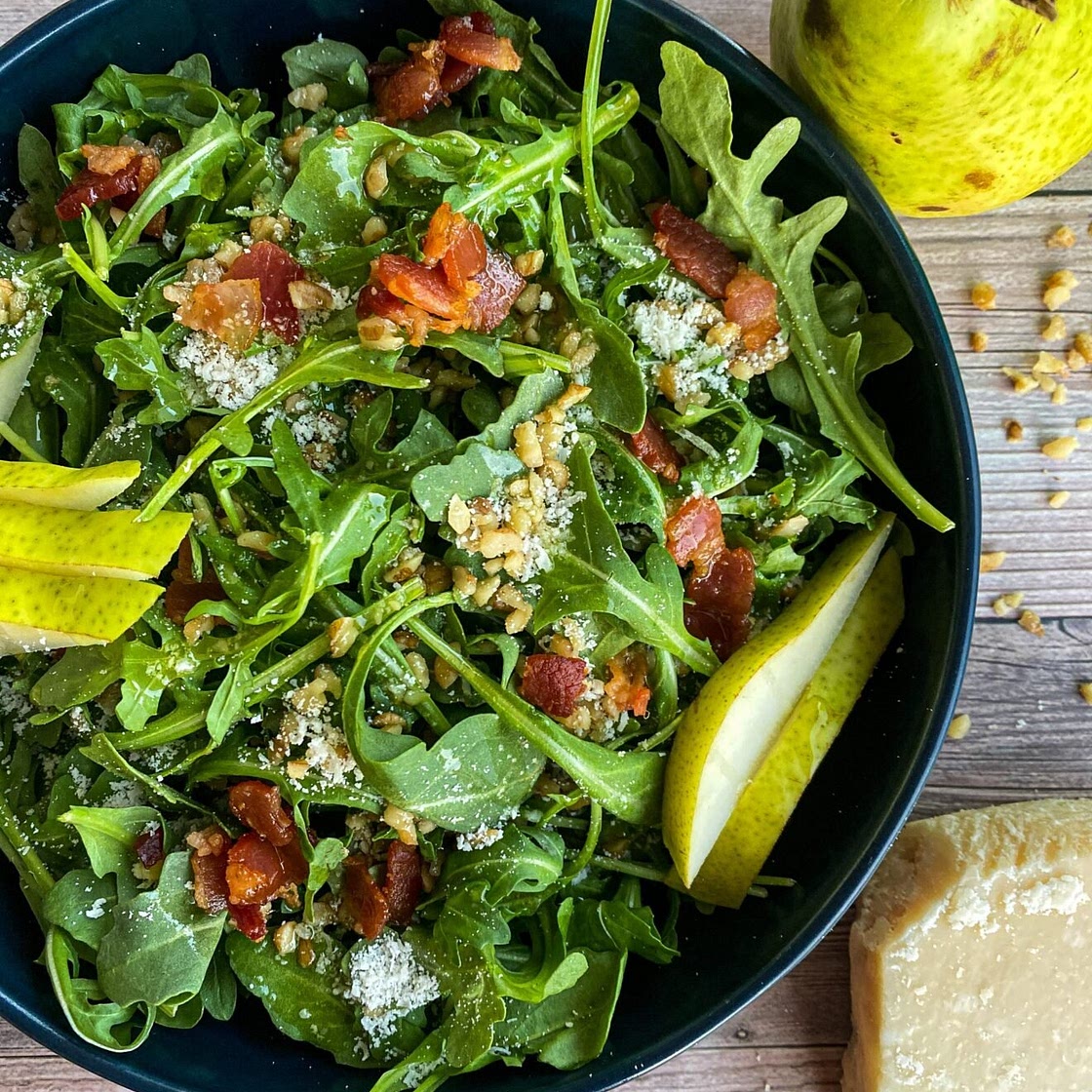 Pear Salad (With Bacon and Walnuts)
