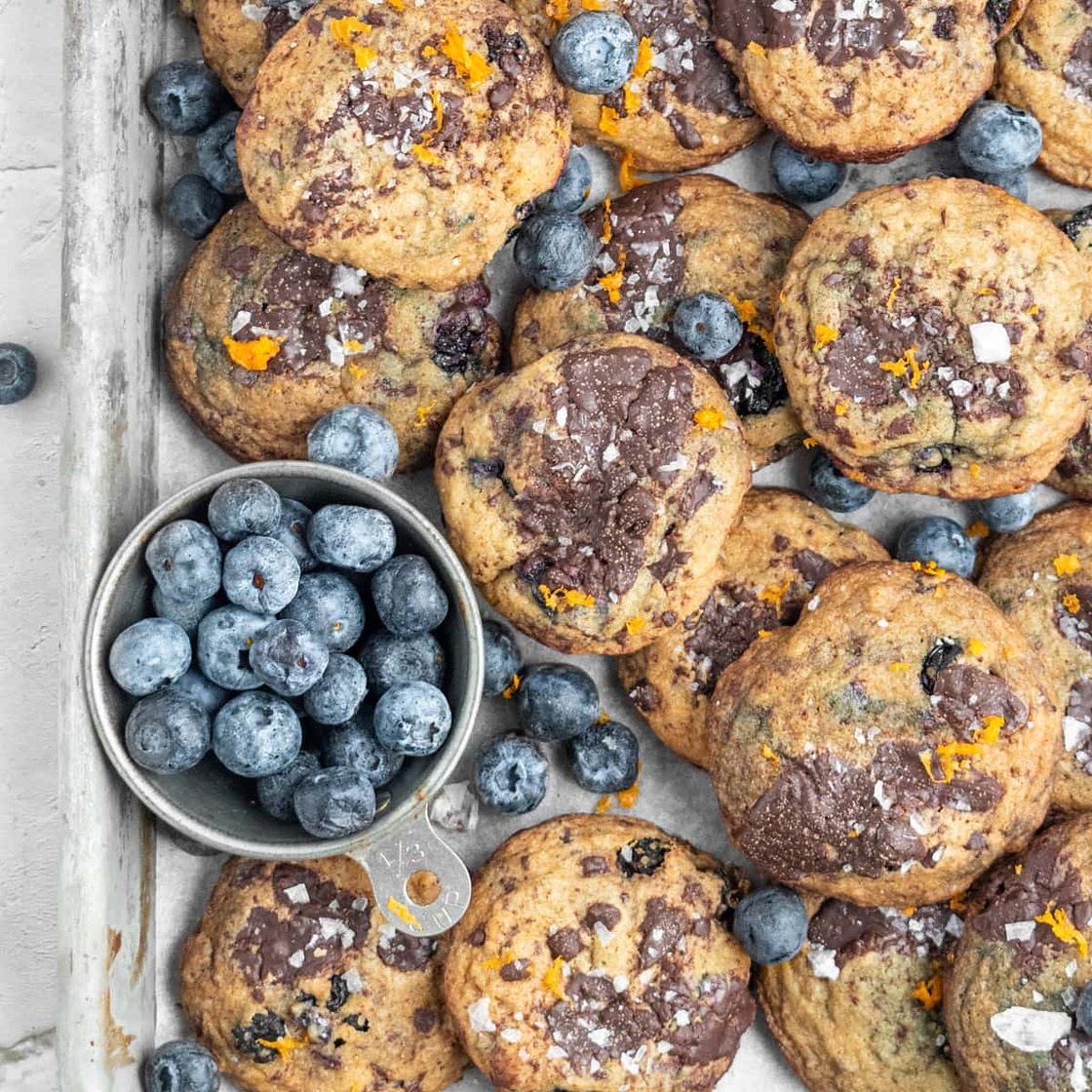 Chewy Blueberry Chocolate Chip Cookies