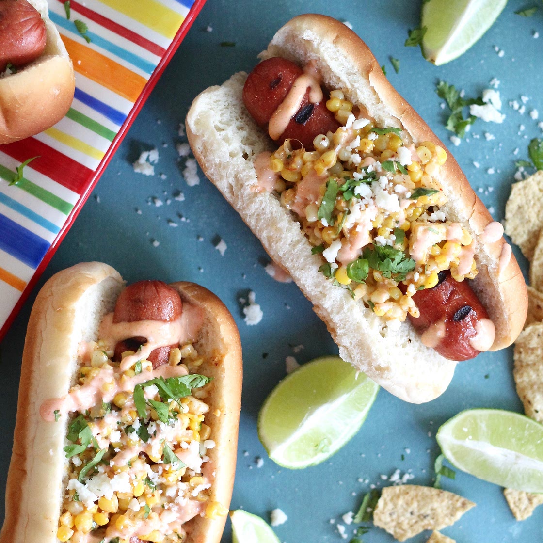 Mexican Street Corn Hot Dogs