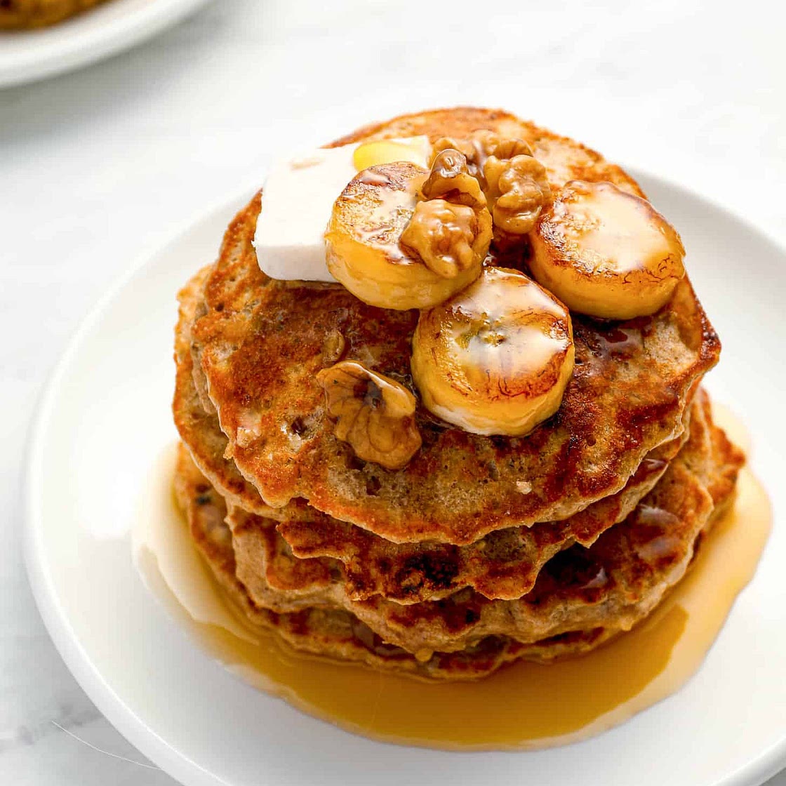 Banana Oat Pancake Recipe with Walnuts
