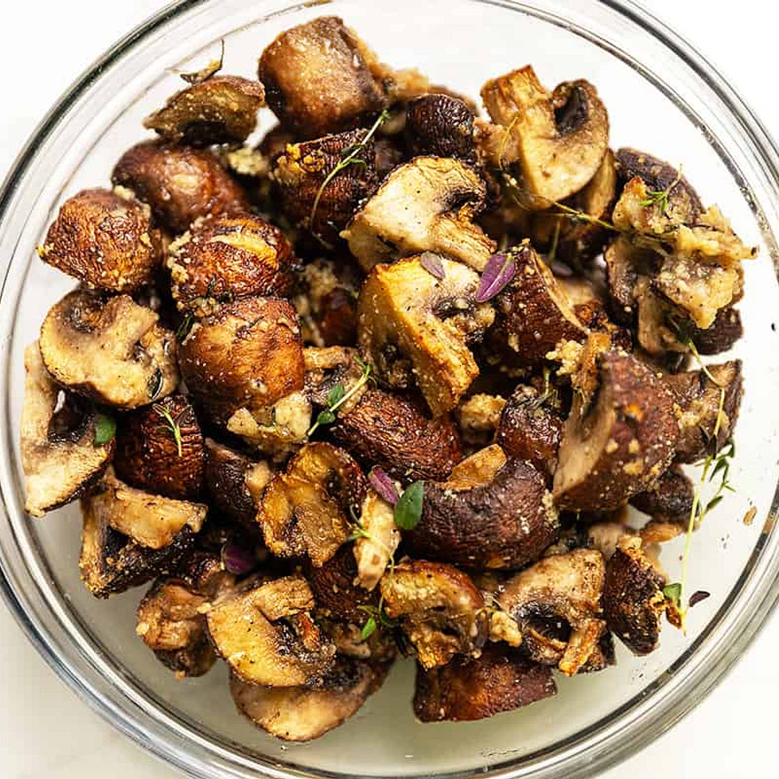 Quick Air Fryer Mushrooms Recipe - Keto and Gluten Free