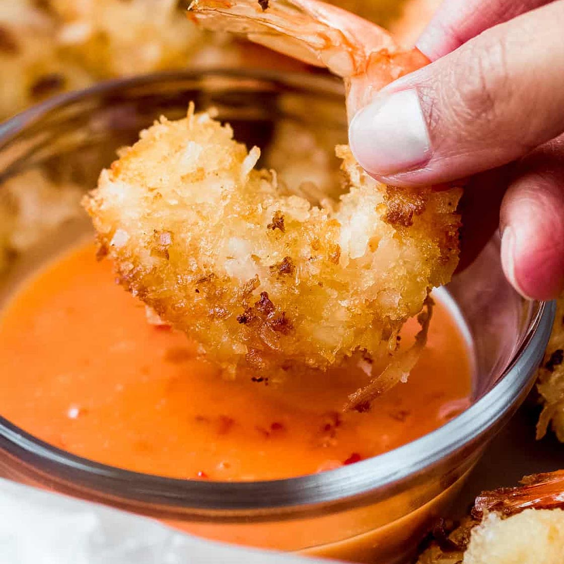 Crispy Coconut Shrimp (Air Fryer + Fried)