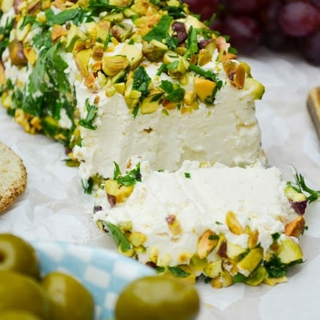 Savoury Cheese Log with Parsley & Pistachios