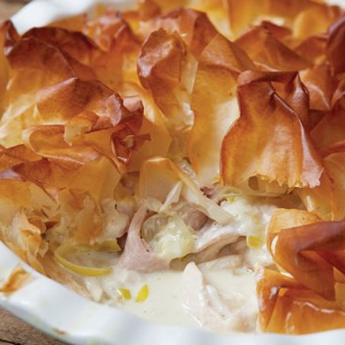 Chicken and ham tangle pie