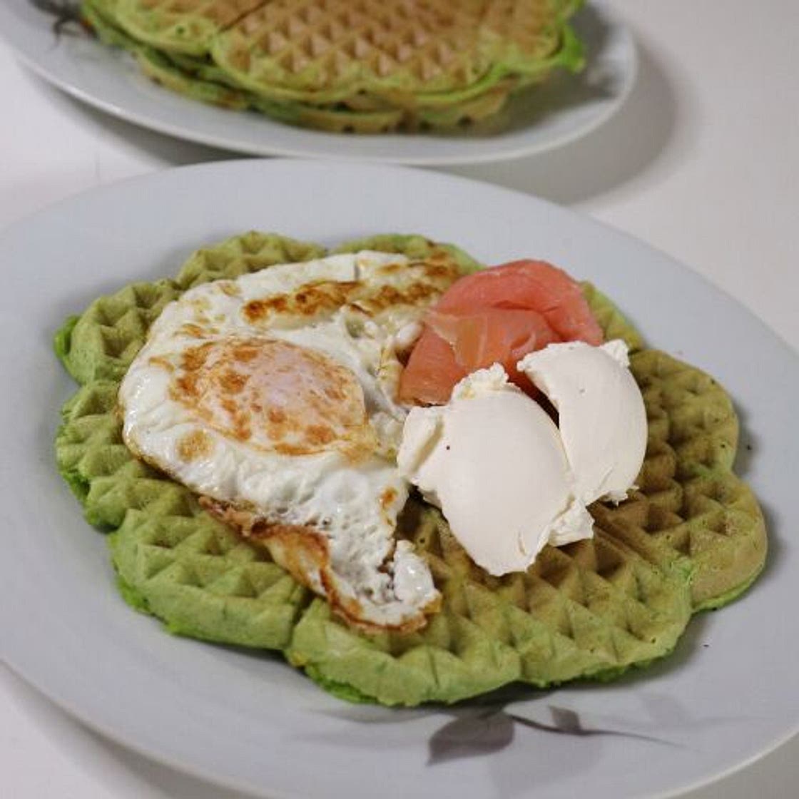 Green Spinach Waffles