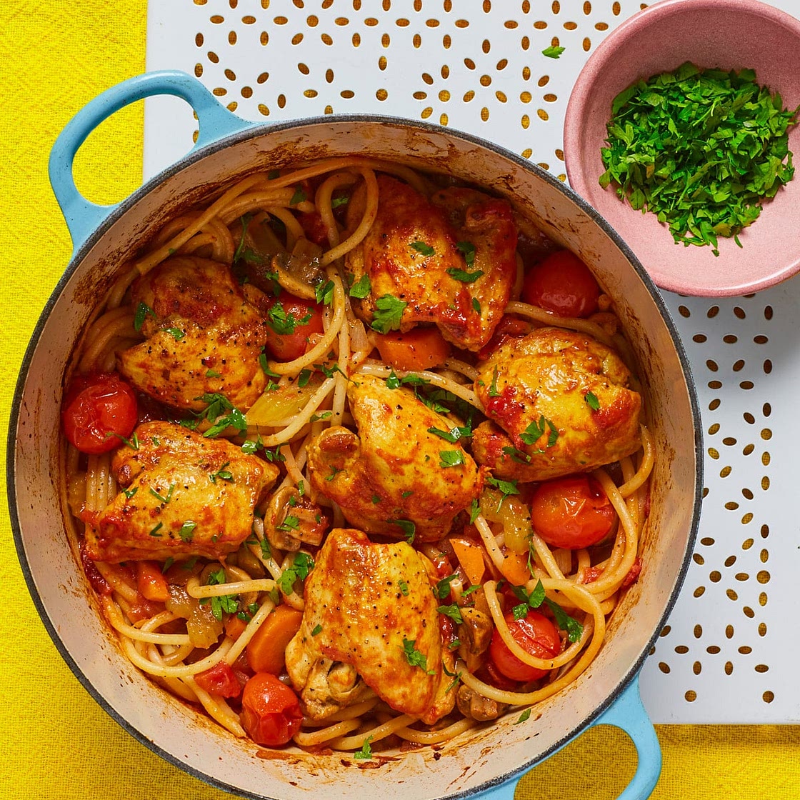 Baked Spaghetti with Chicken | Slimming & Weight Watchers Friendly