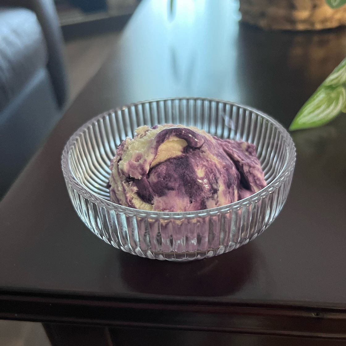 No-Churn Ube Swirl Ice Cream