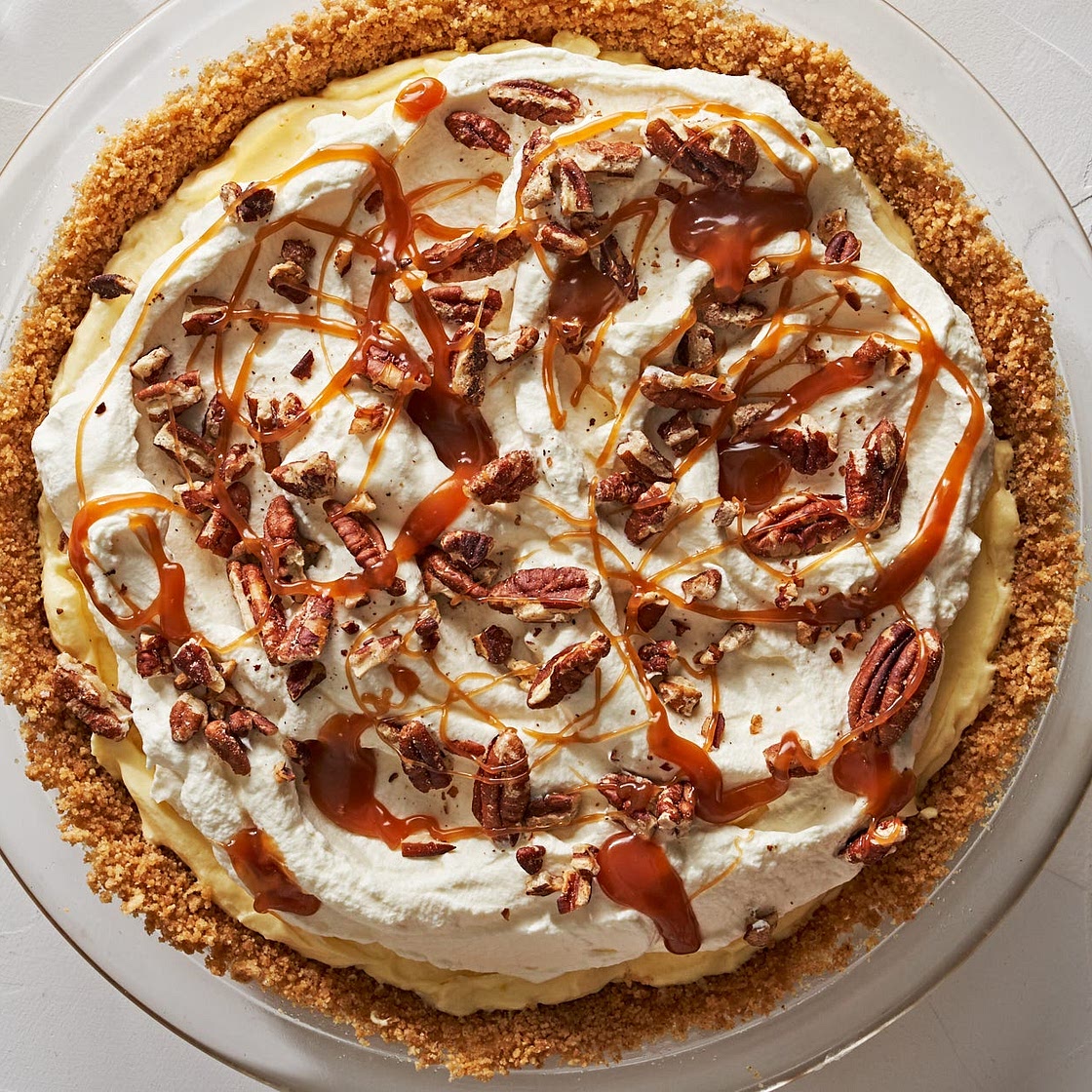 No-Bake Banana Caramel Pecan Pie