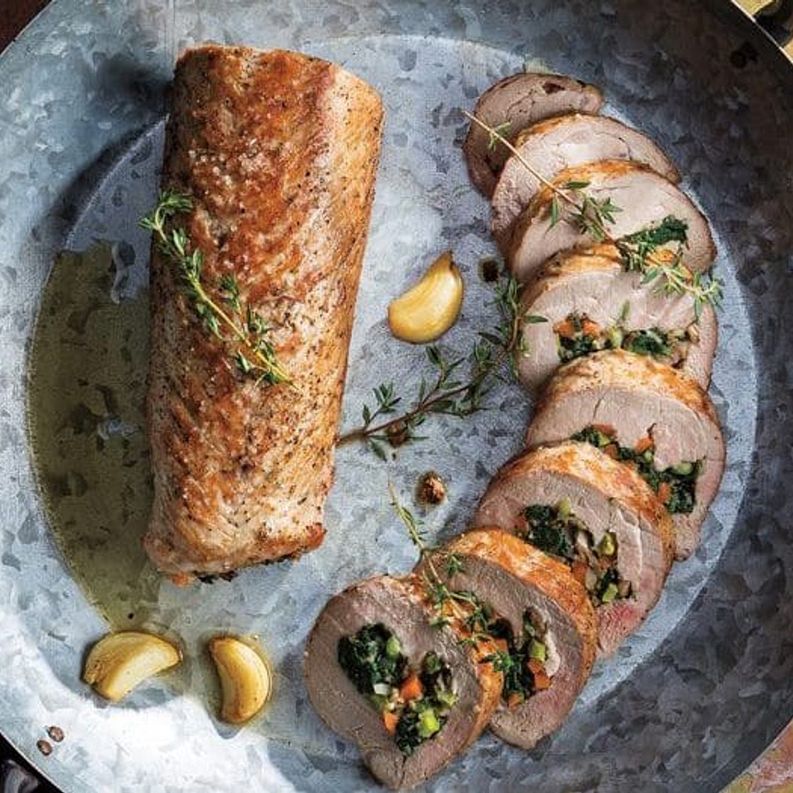Vegetable Stuffed Pork Tenderloin