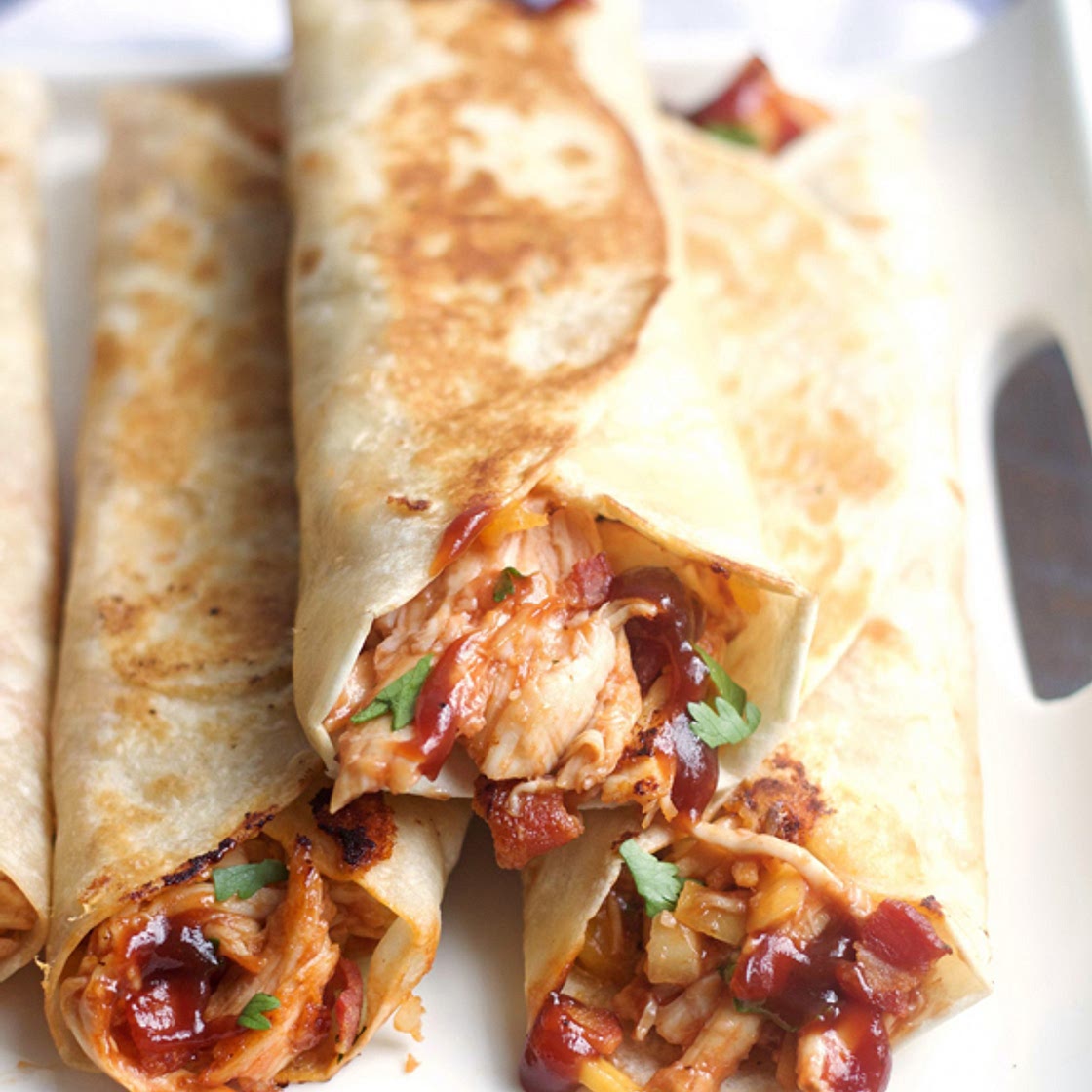 Crispy BBQ Chicken & Bacon Wraps