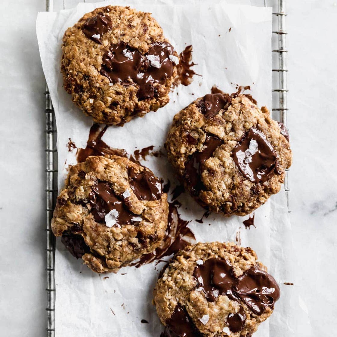 Gluten Free Tahini Oatmeal Chocolate Chunk Cookies