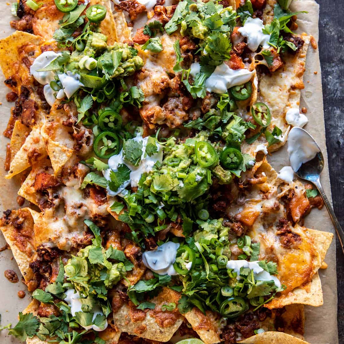 Chipotle Chicken Nachos with Jalapeño Yogurt