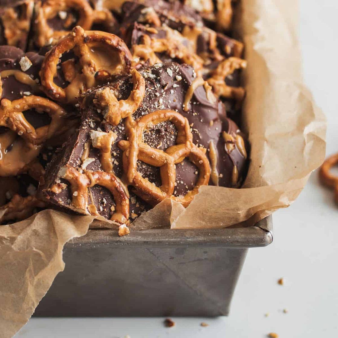 Peanut Butter Pretzel Date Bark