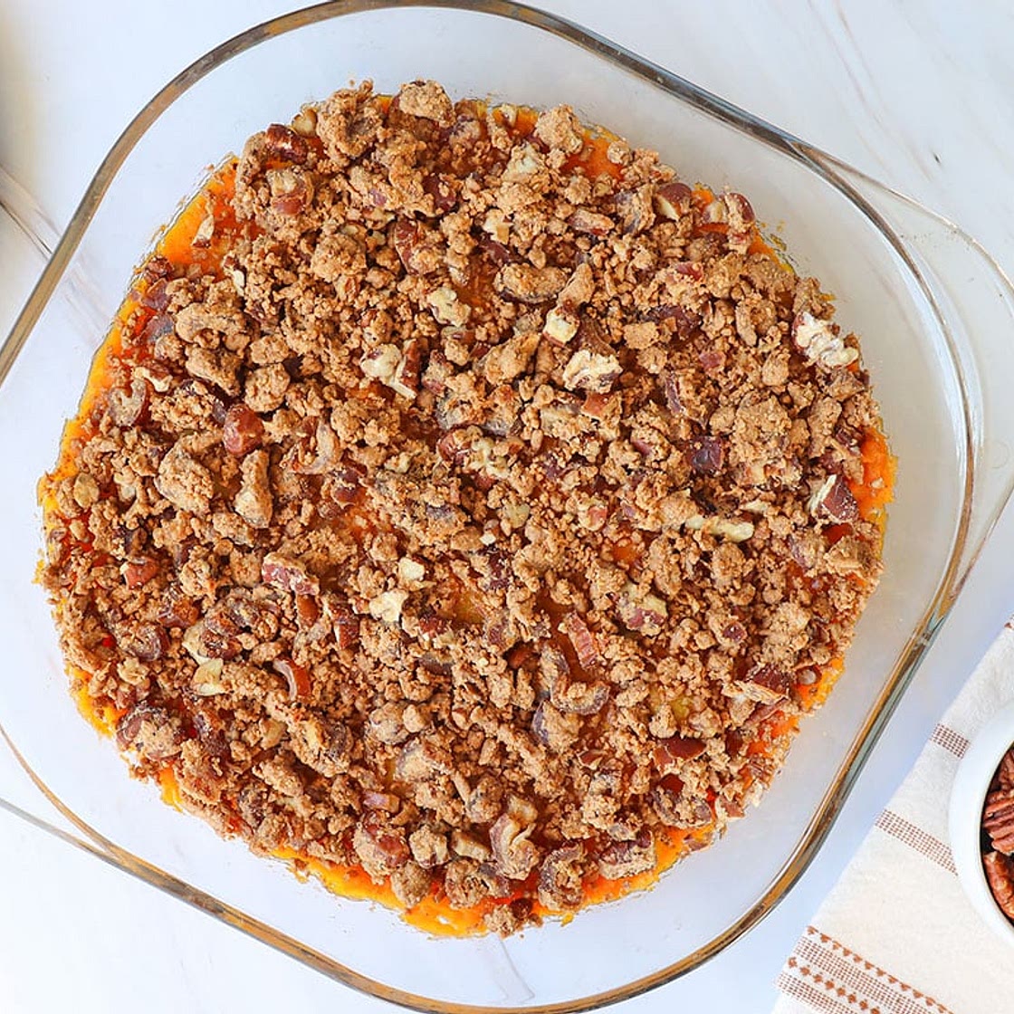 Sweet Potato Pineapple Casserole With Pecan Streusel