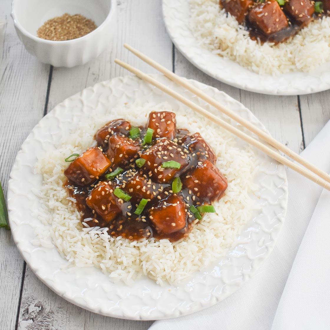 Low-FODMAP 30-Minute Sesame Glazed Tofu; Gluten-free, Vegan
