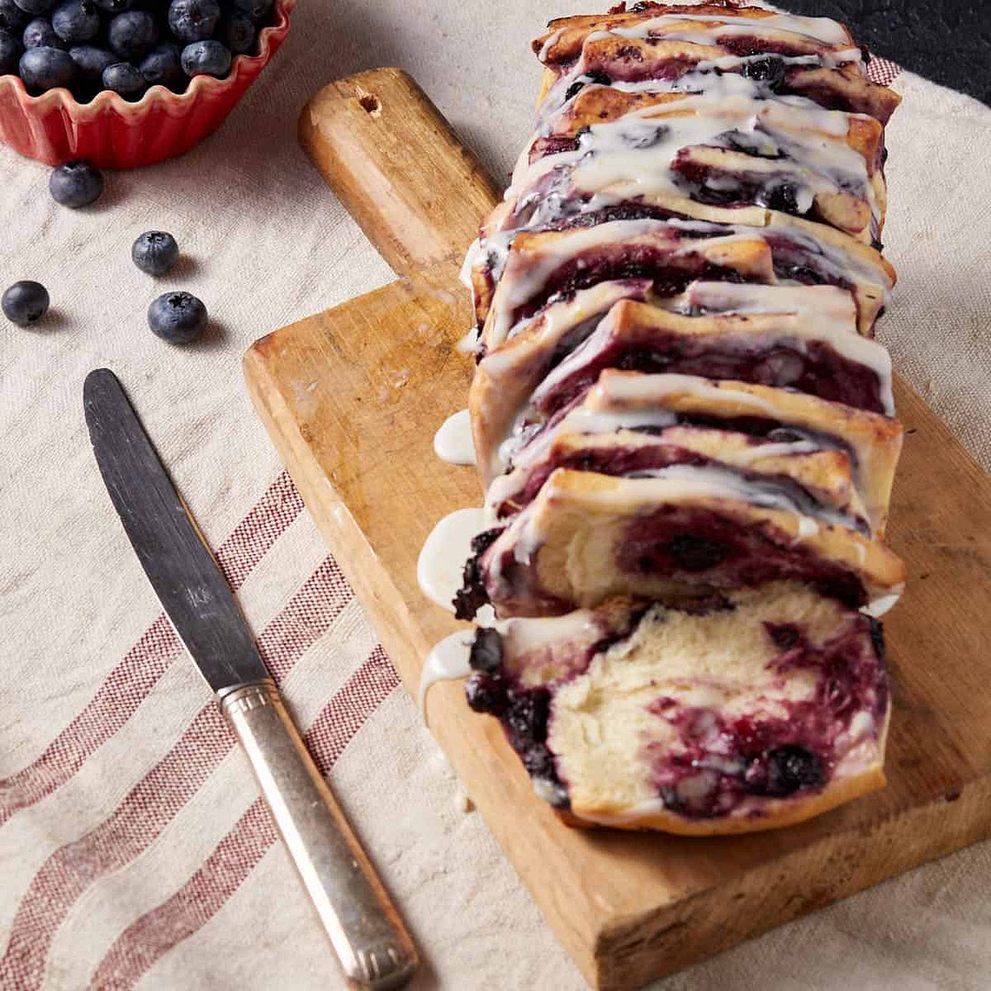 Blueberry Bread with Lemon Glaze