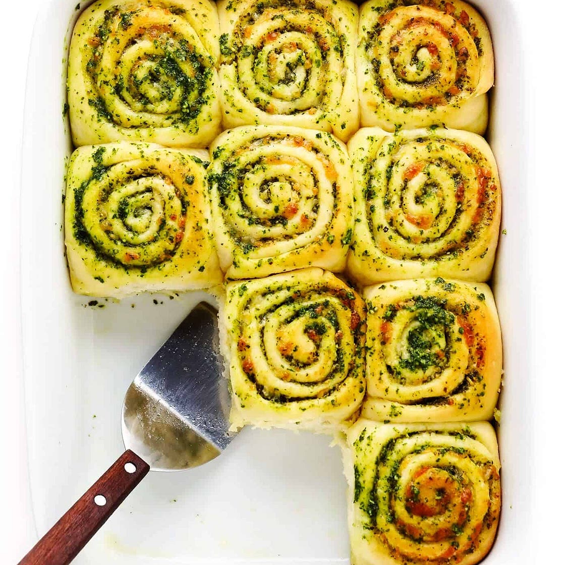 Cheesy Pesto Swirl Rolls