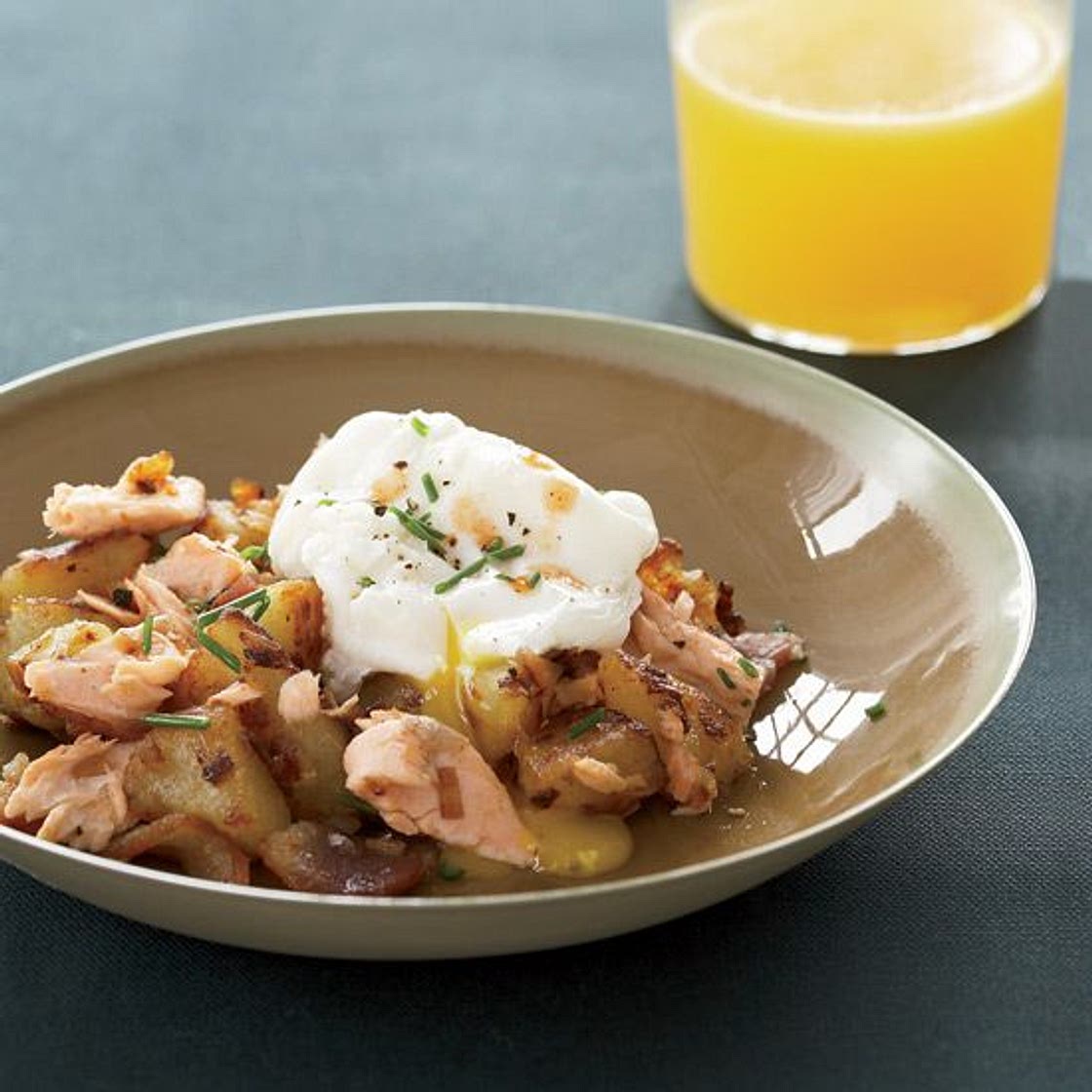 Salmon Hash with Poached Eggs