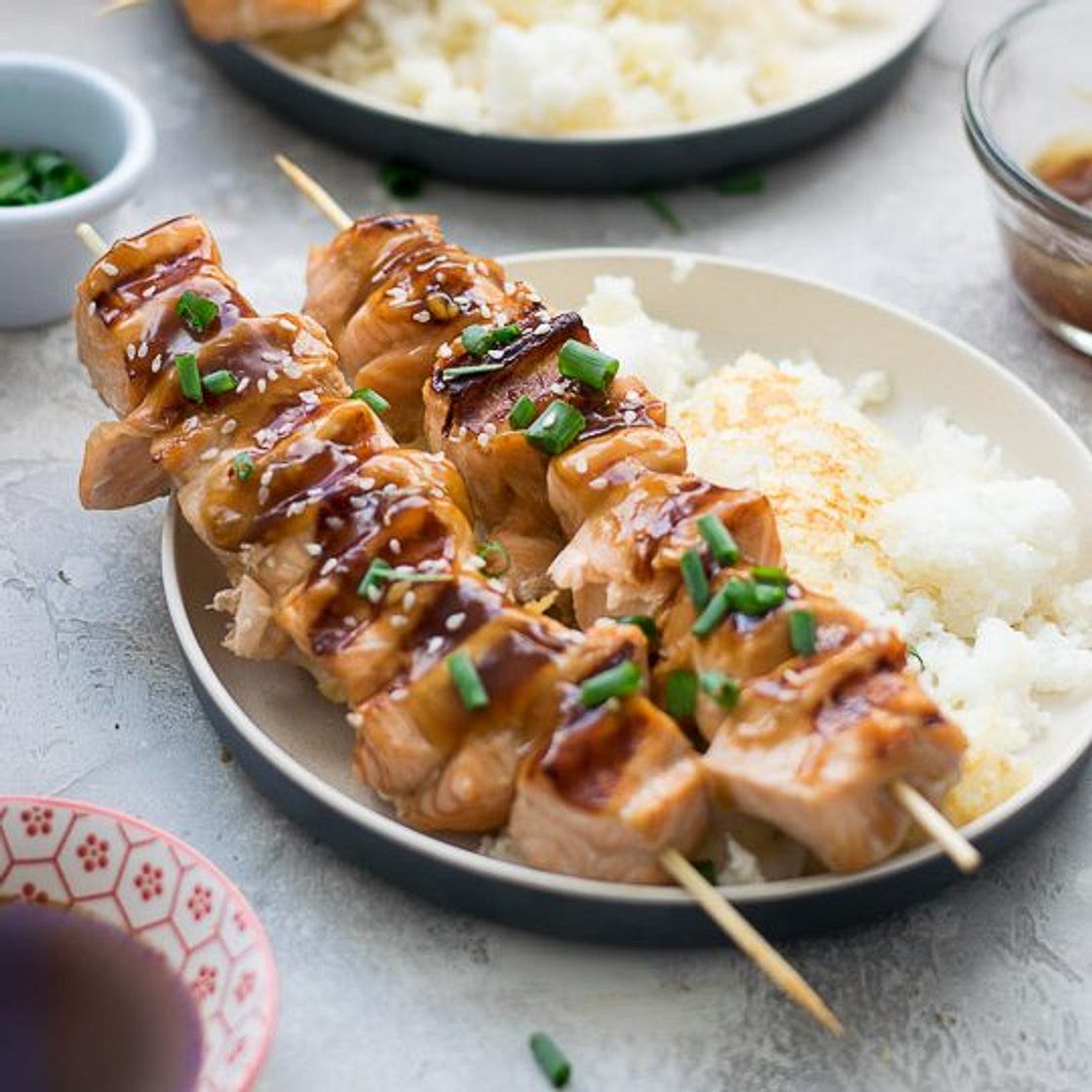 Grilled Teriyaki Salmon Bites