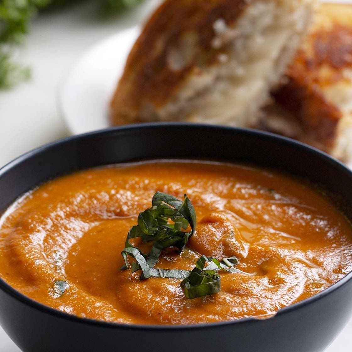 Slow-Cooker Roasted Tomato Basil Soup Recipe by Tasty