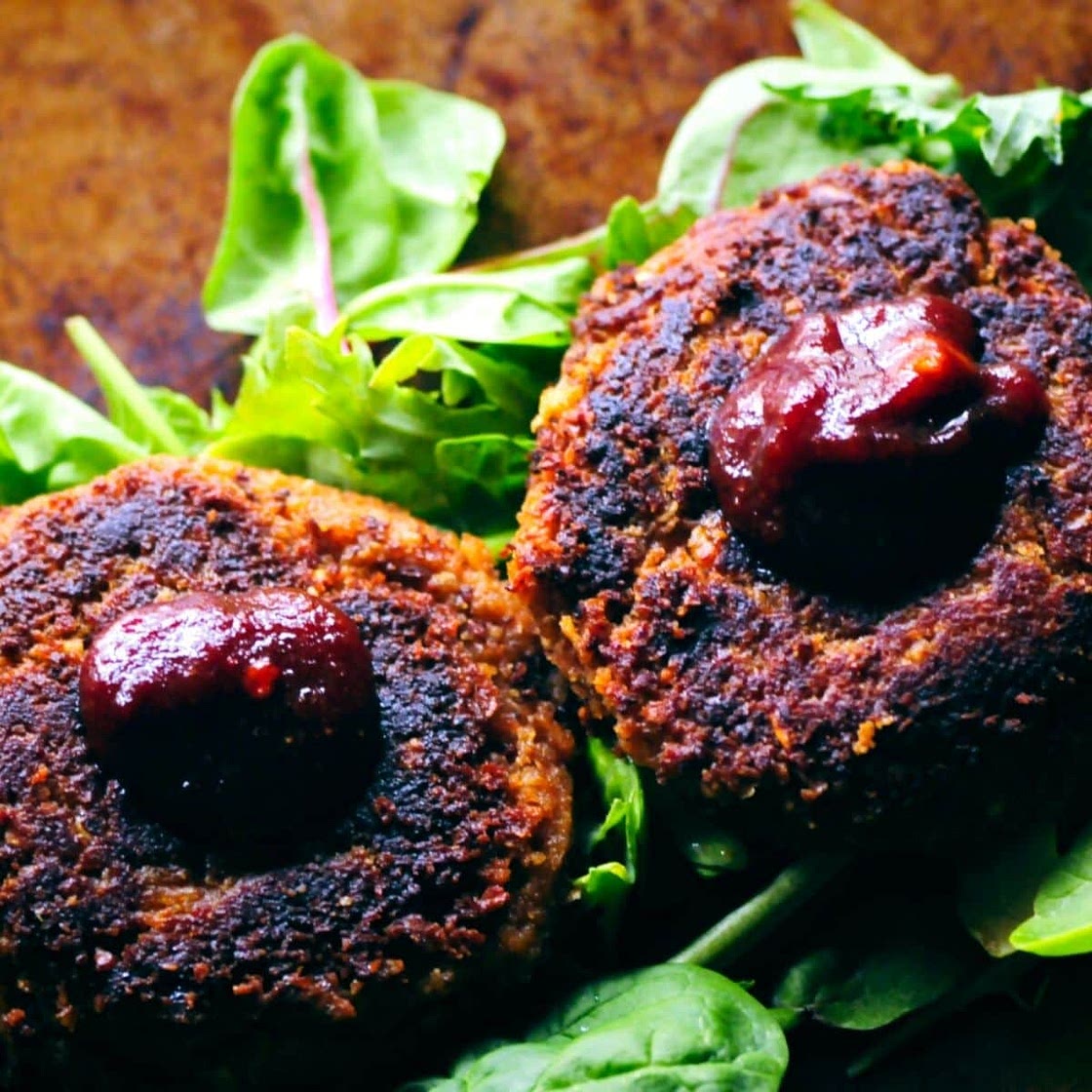 BBQ Walnut Chickpea Veggie Burgers (Vegan + Gluten-Free)