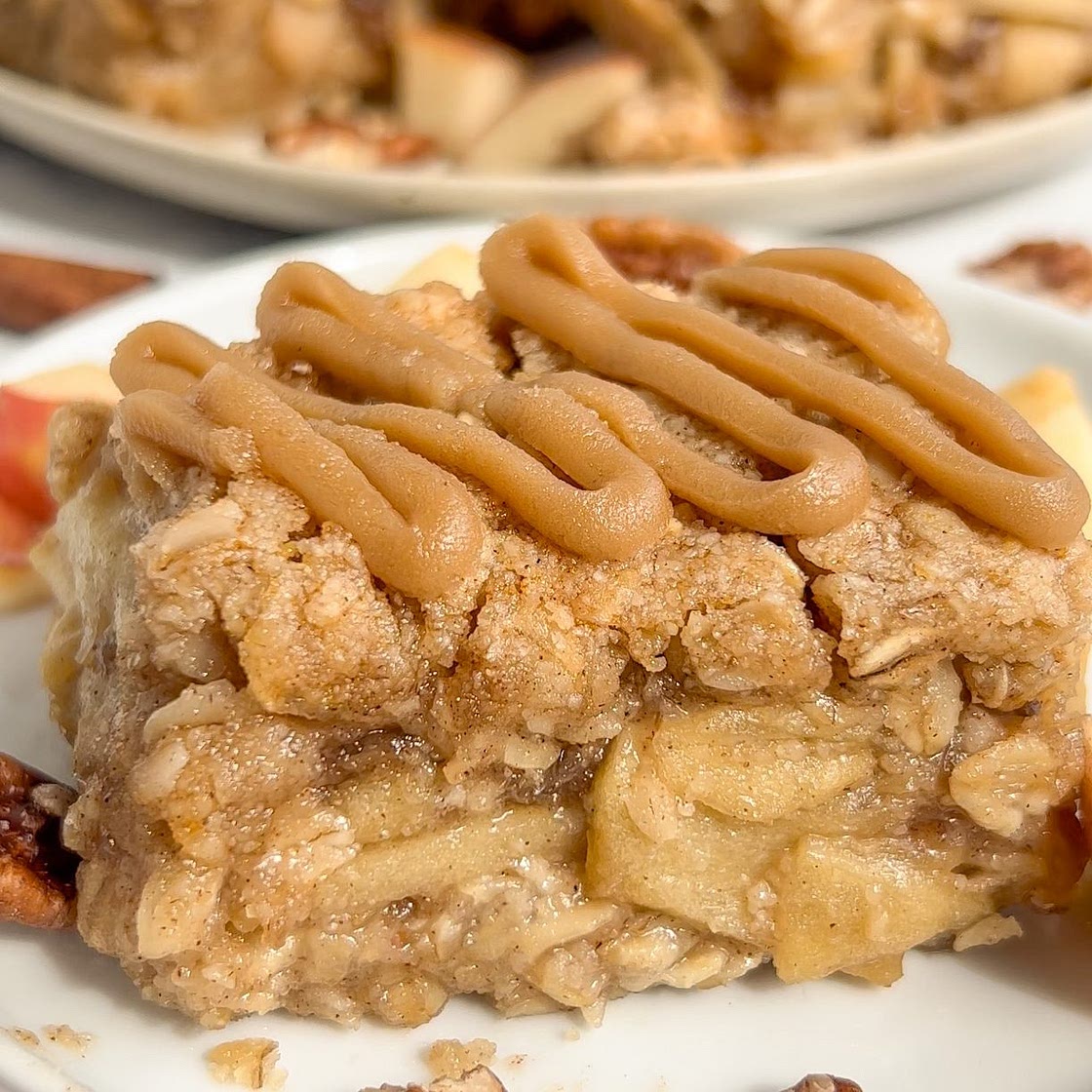 Easiest Apple Bars (with Vegan Caramel Sauce)