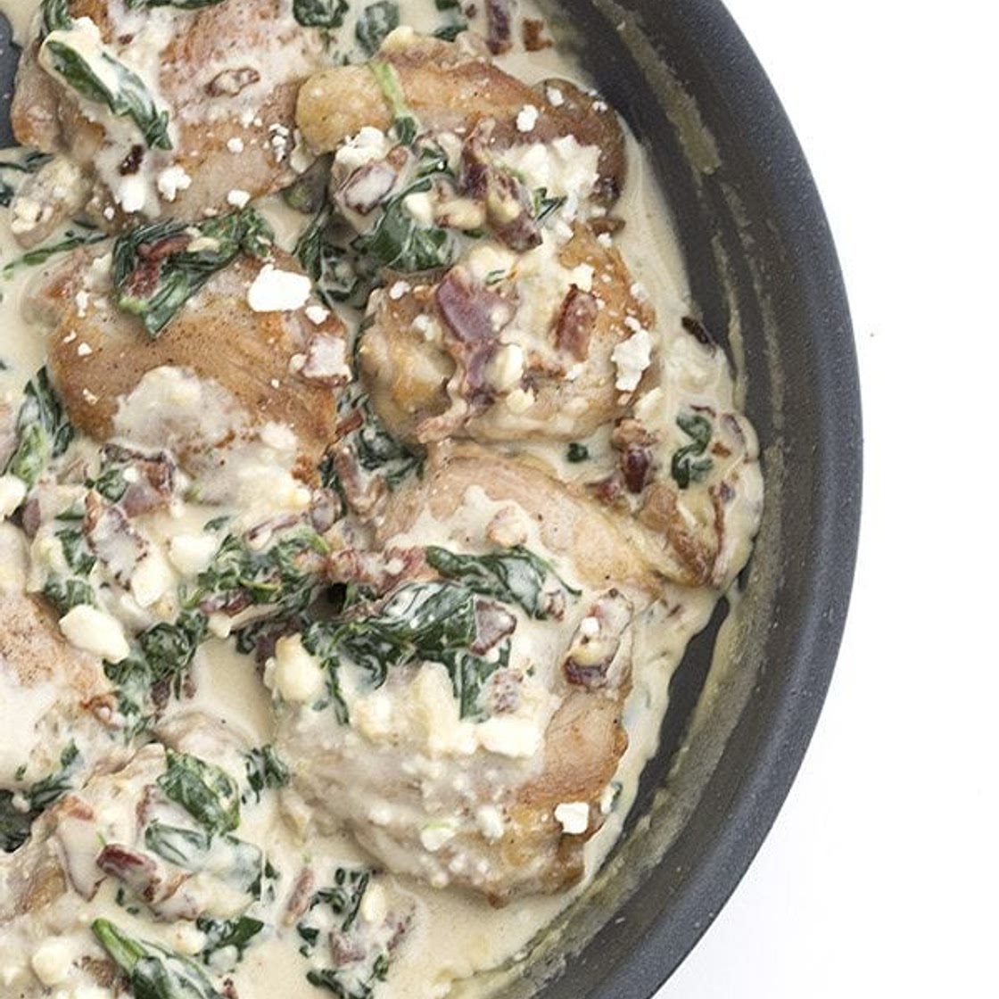 Creamy Bacon Spinach Feta Chicken