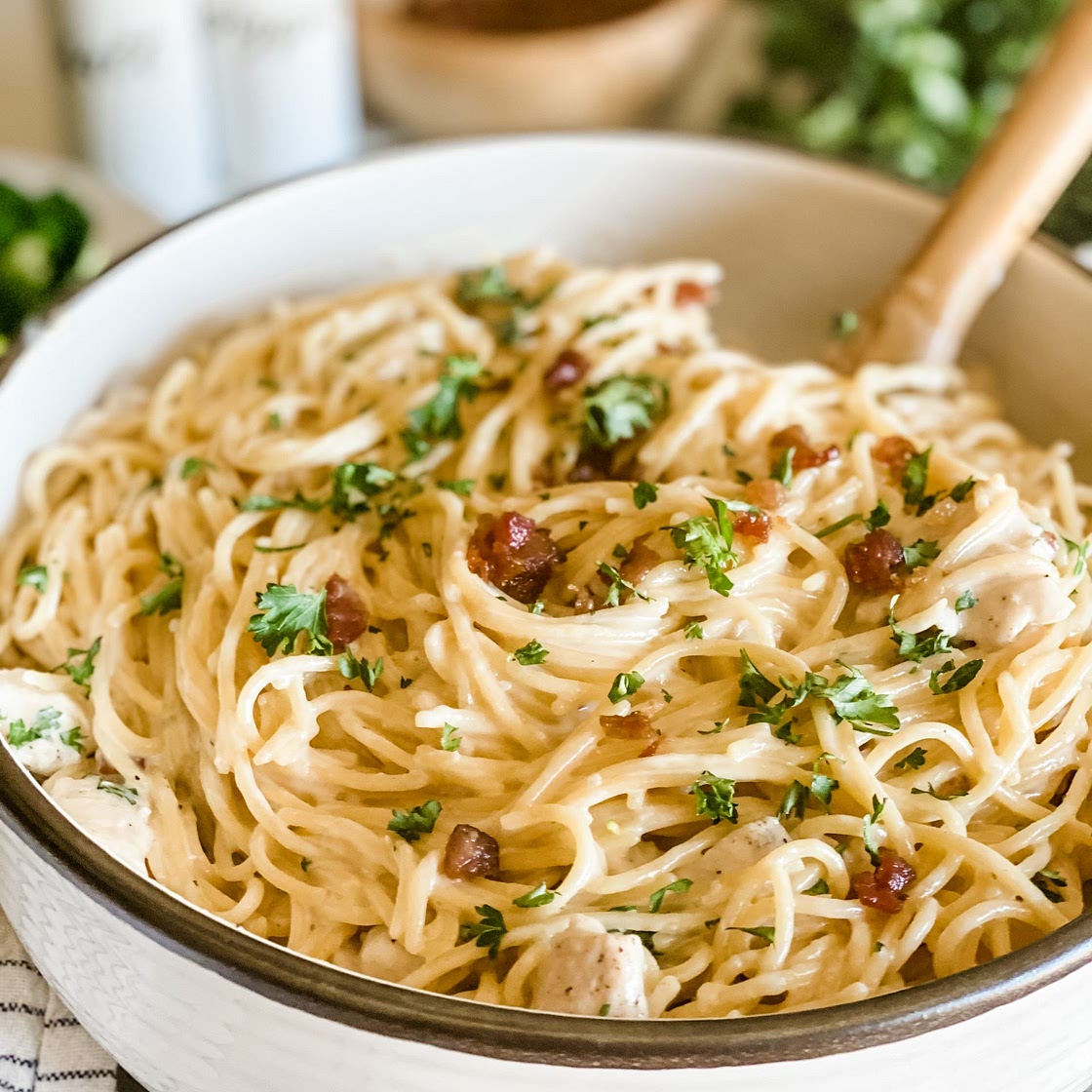 Lightened Up One Pot Chicken Alfredo