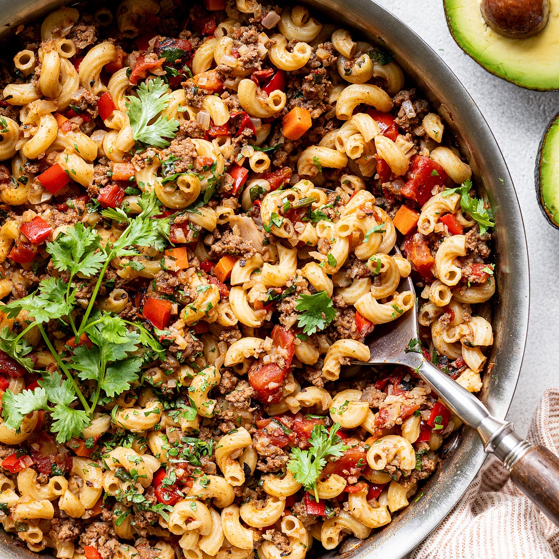 One-Pot Veggie-Loaded Tex-Mex Taco Pasta