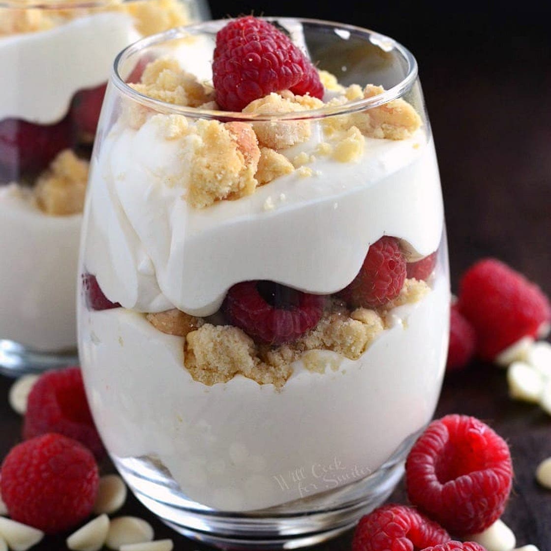 Easy Raspberry White Chocolate Mousse Parfait